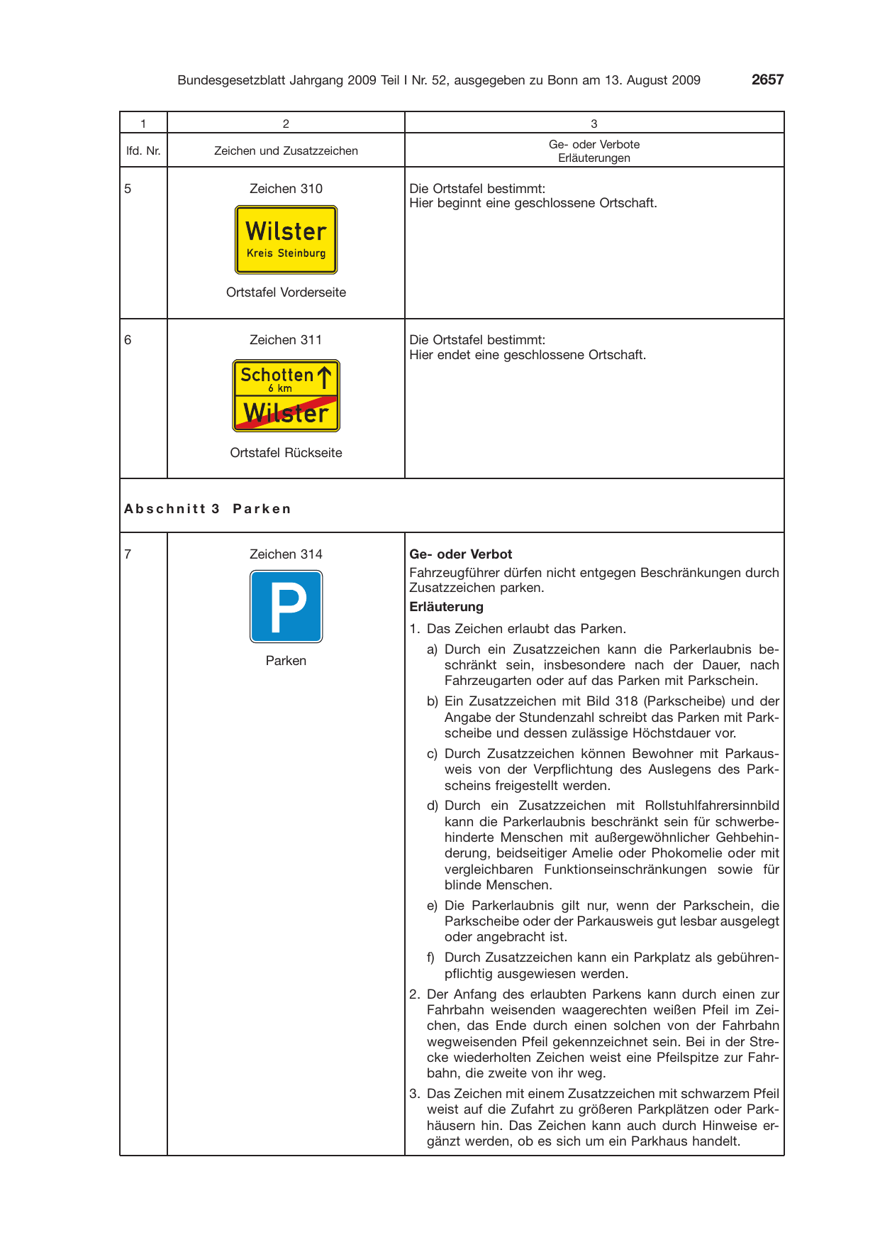 BGBl. 2009, Seite 2657 — Originalseite als Abbildung