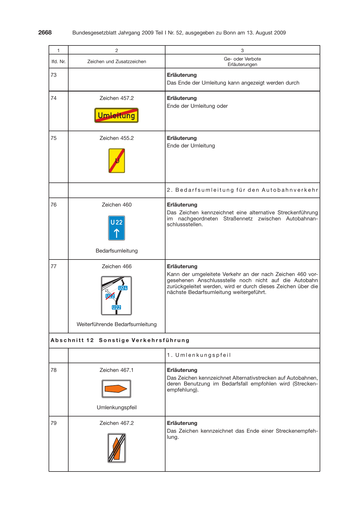 BGBl. 2009, Seite 2668 — Originalseite als Abbildung