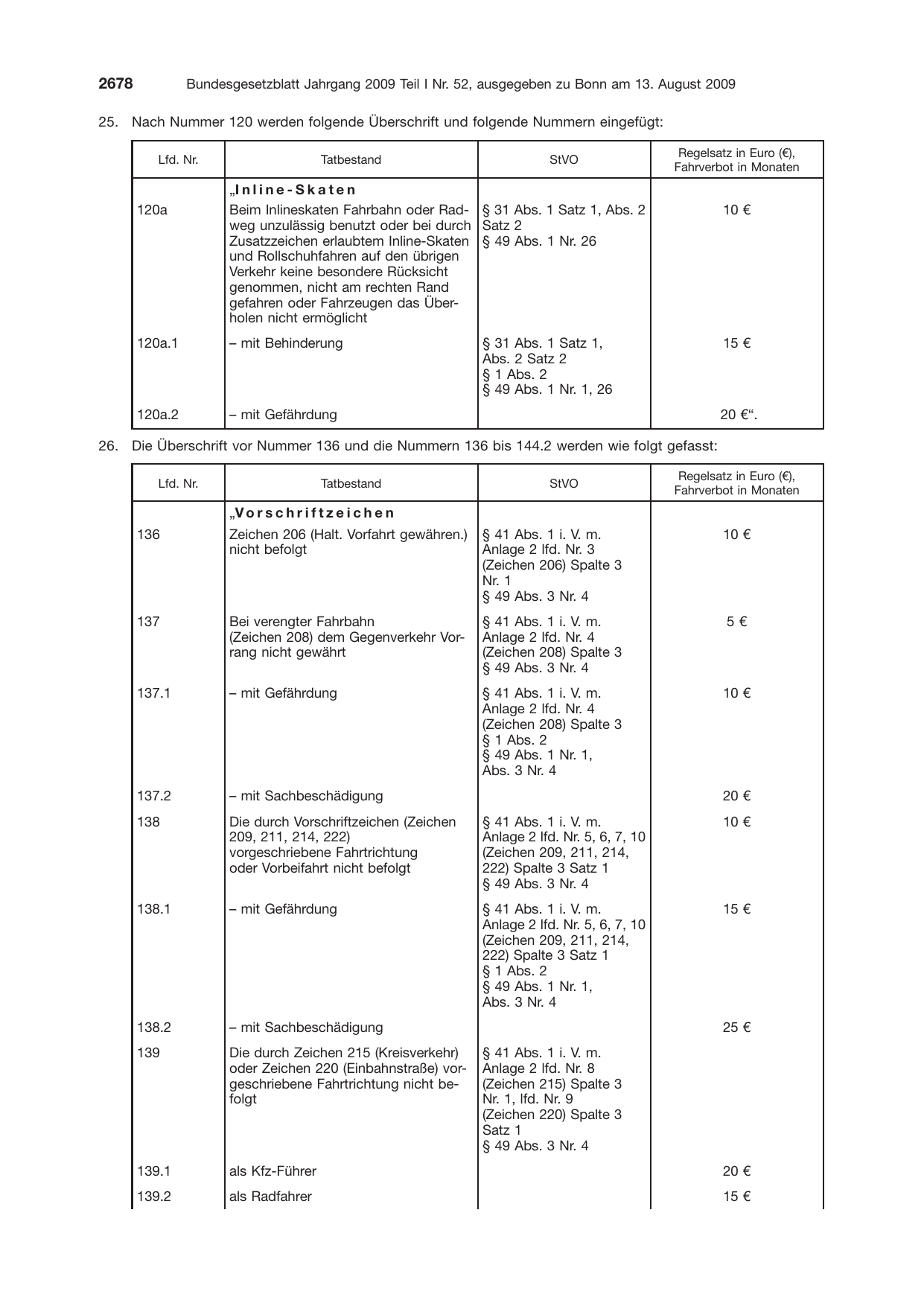 BGBl. 2009, Seite 2678 — Originalseite als Abbildung