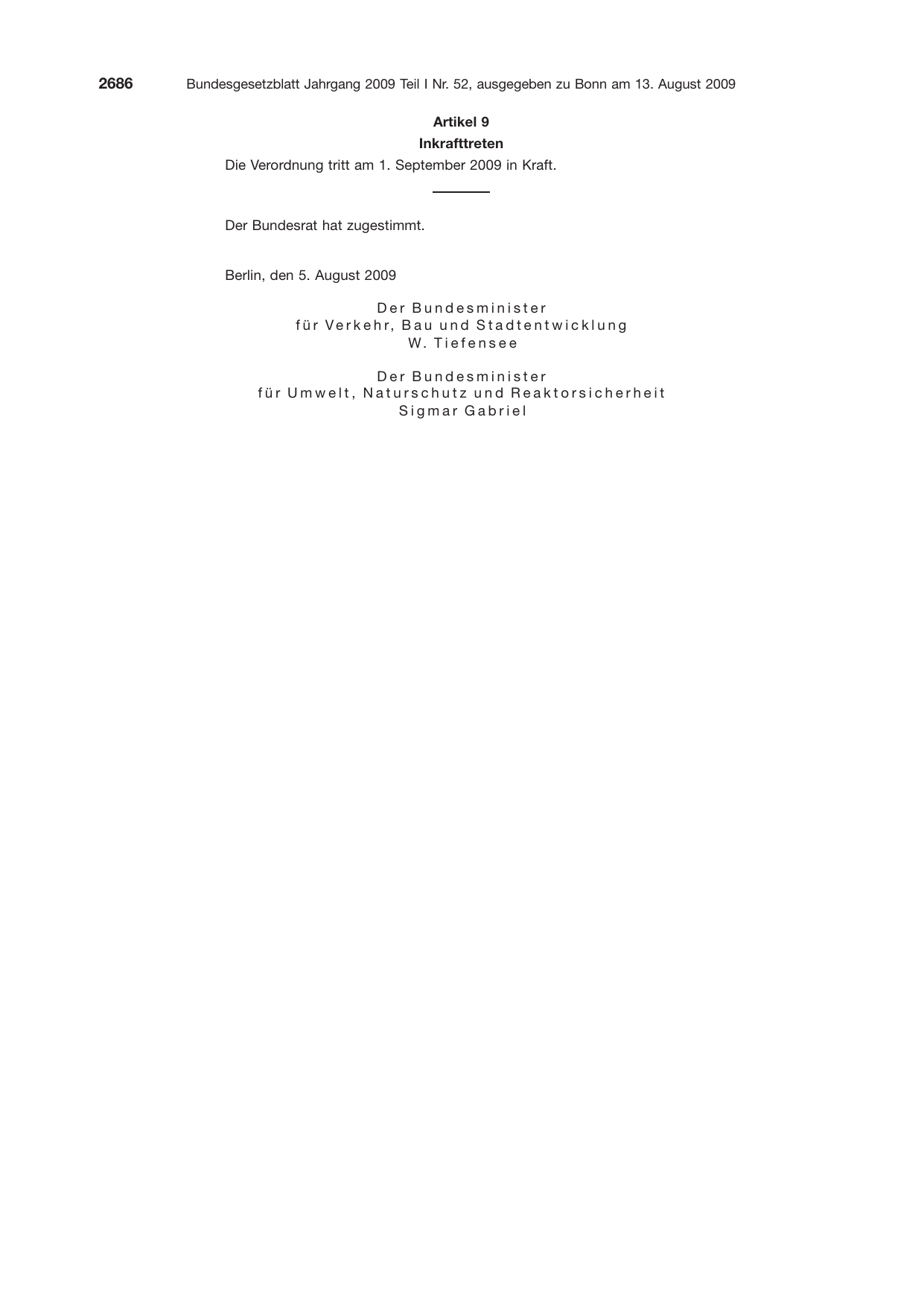 BGBl. 2009, Seite 2686 — Originalseite als Abbildung