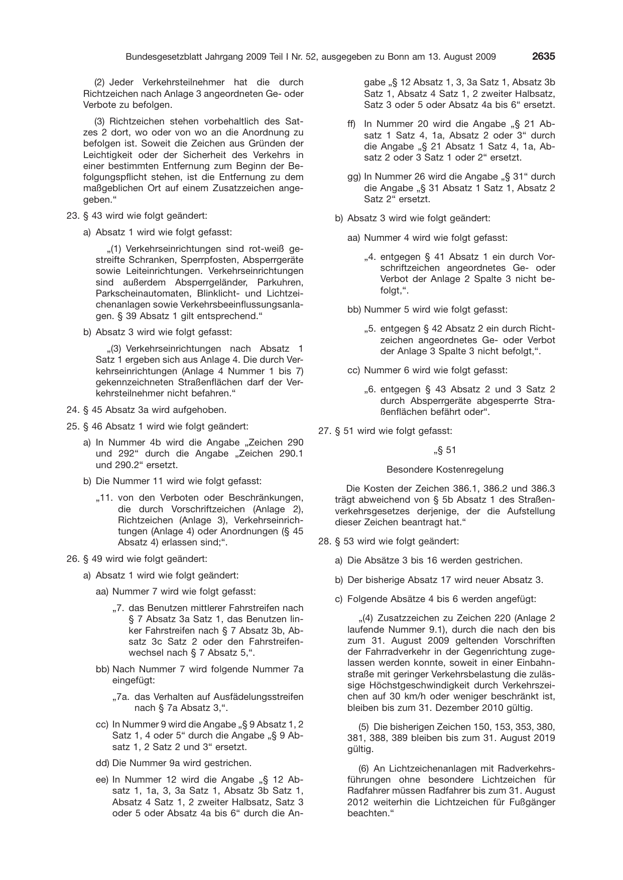BGBl. 2009, Seite 2635 — Originalseite als Abbildung