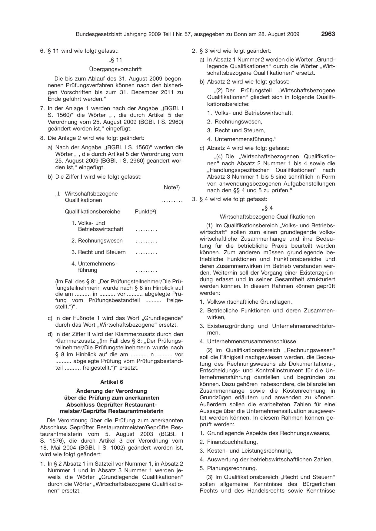 BGBl. 2009, Seite 2963 — Originalseite als Abbildung