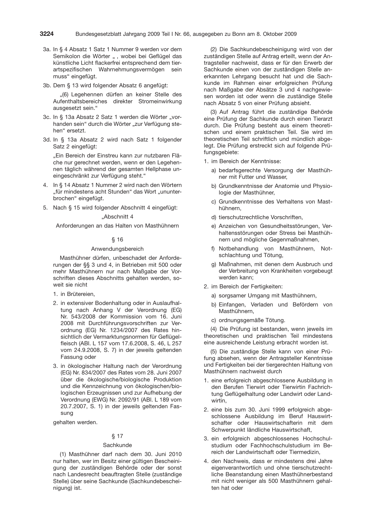BGBl. 2009, Seite 3224 — Originalseite als Abbildung
