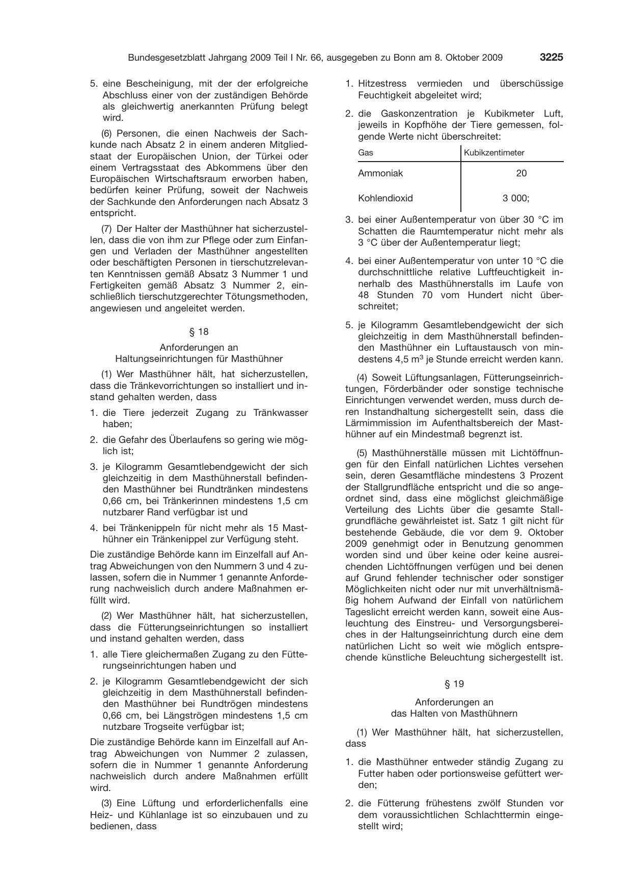 BGBl. 2009, Seite 3225 — Originalseite als Abbildung