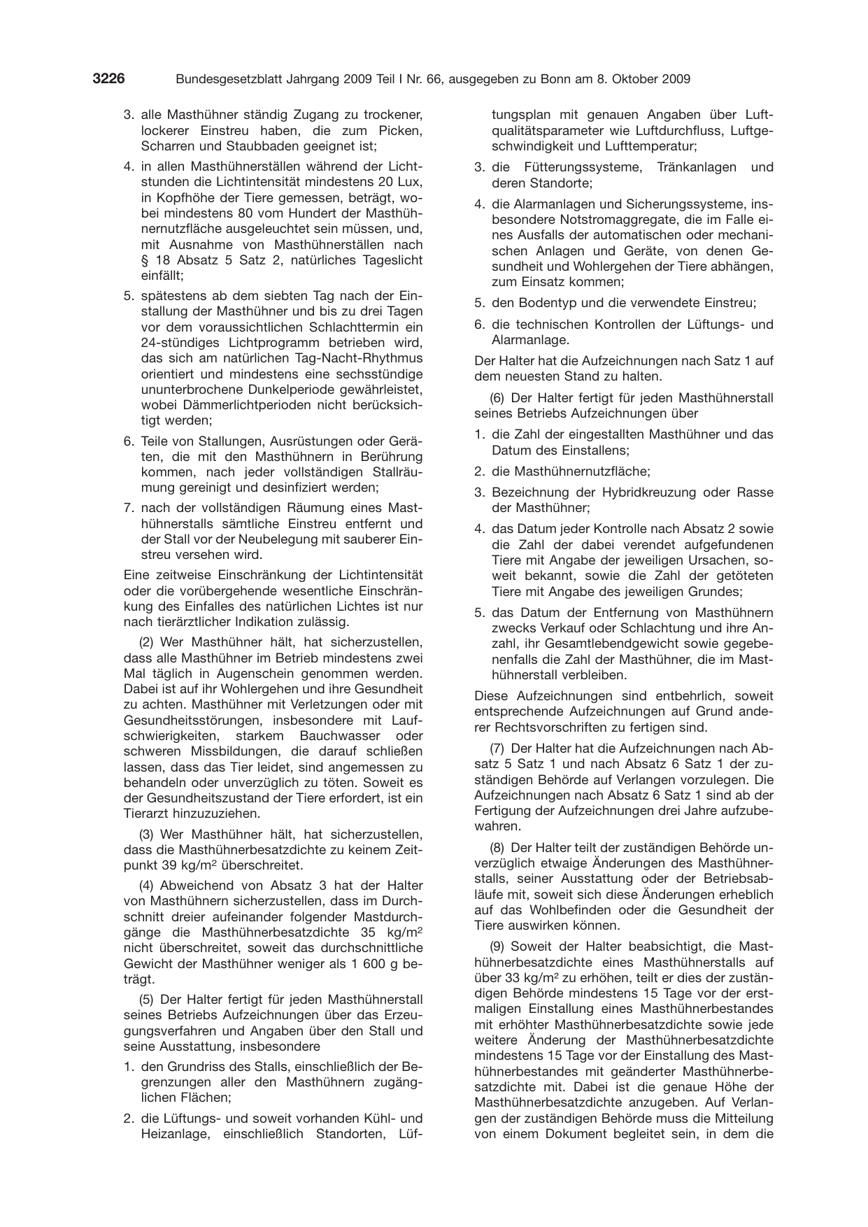 BGBl. 2009, Seite 3226 — Originalseite als Abbildung