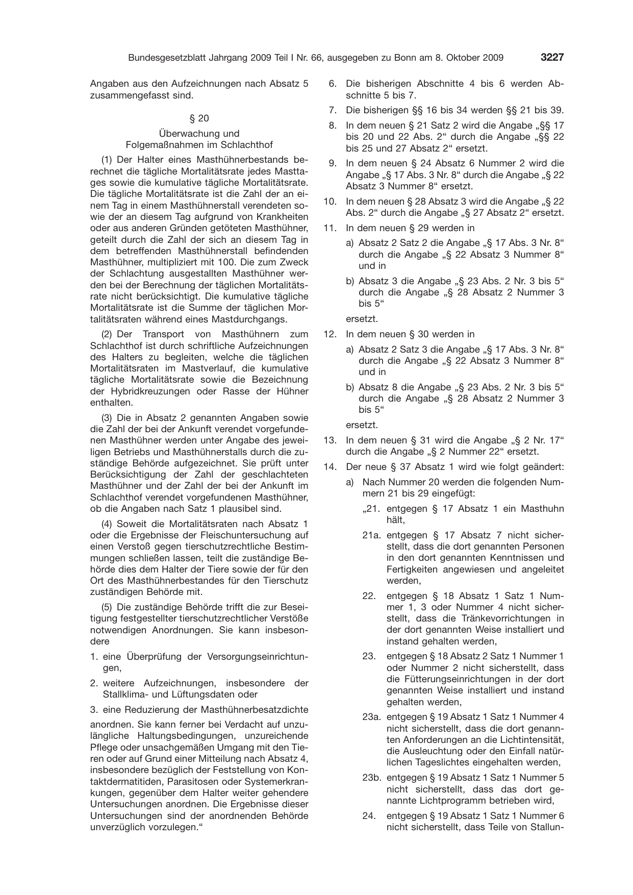BGBl. 2009, Seite 3227 — Originalseite als Abbildung