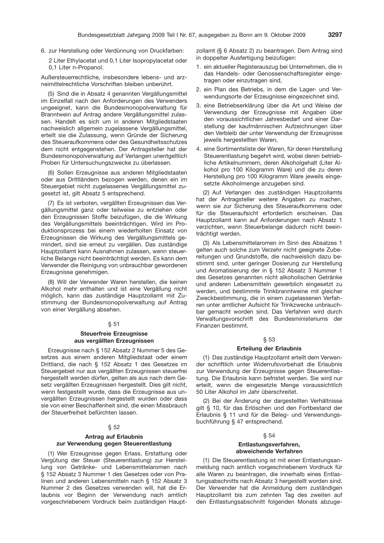 BGBl. 2009, Seite 3297 — Originalseite als Abbildung