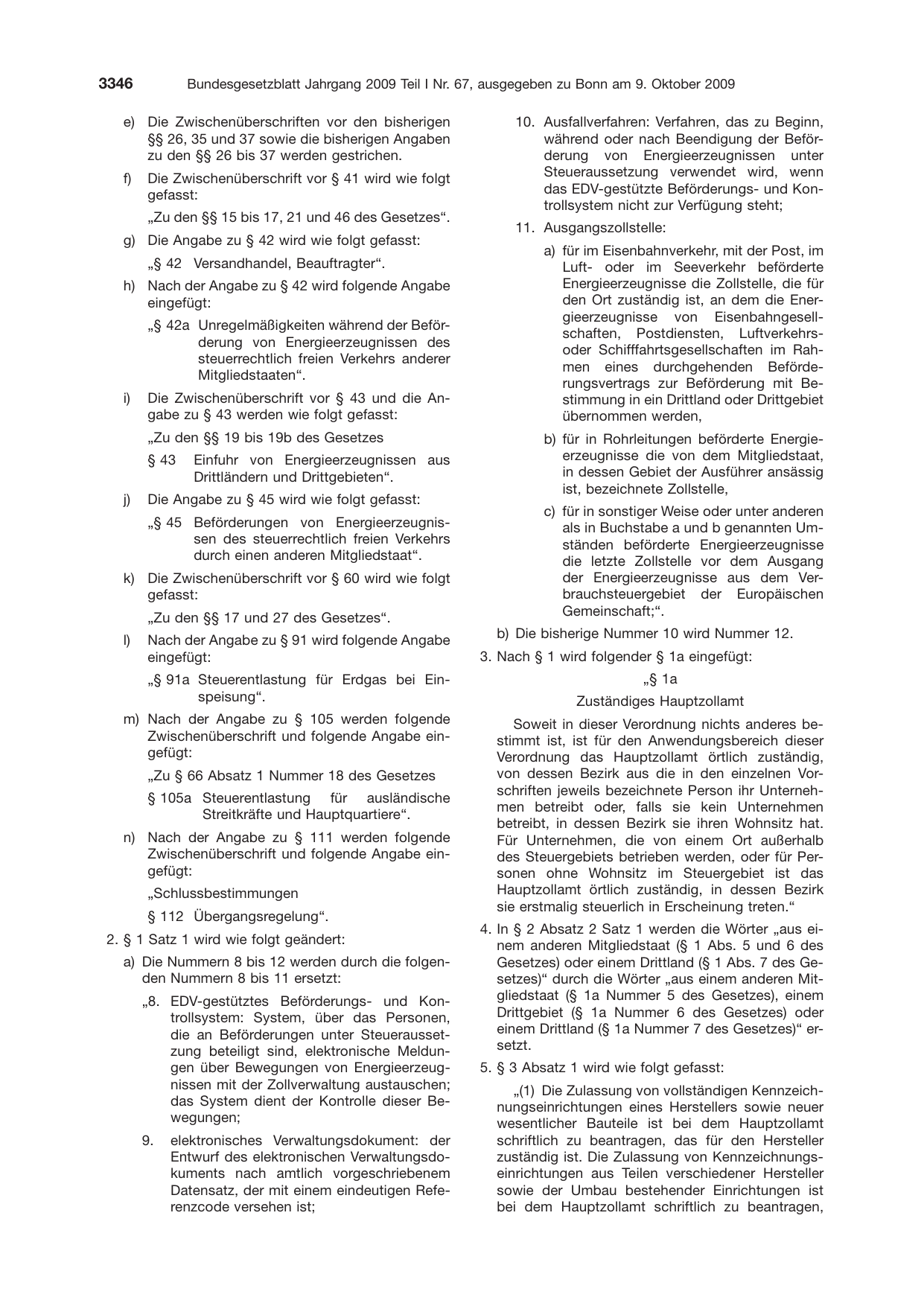 BGBl. 2009, Seite 3346 — Originalseite als Abbildung