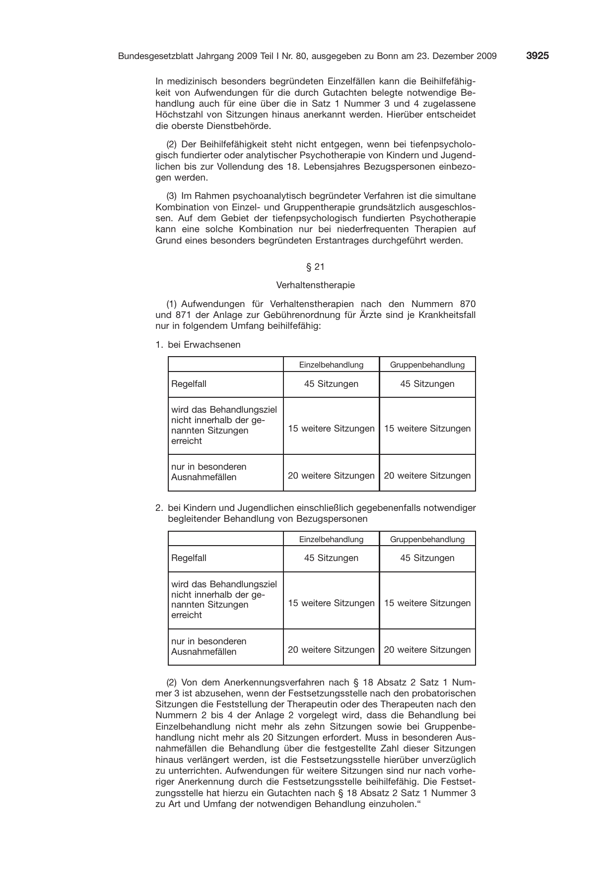 BGBl. 2009, Seite 3925 — Originalseite als Abbildung