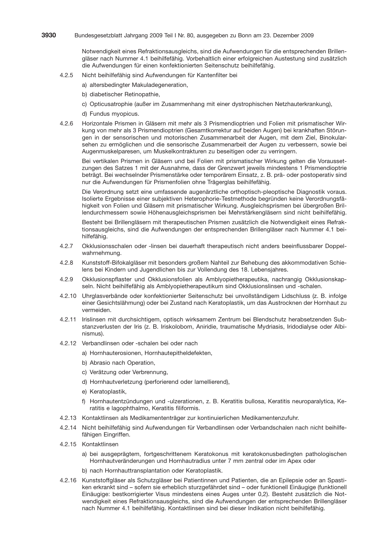 BGBl. 2009, Seite 3930 — Originalseite als Abbildung