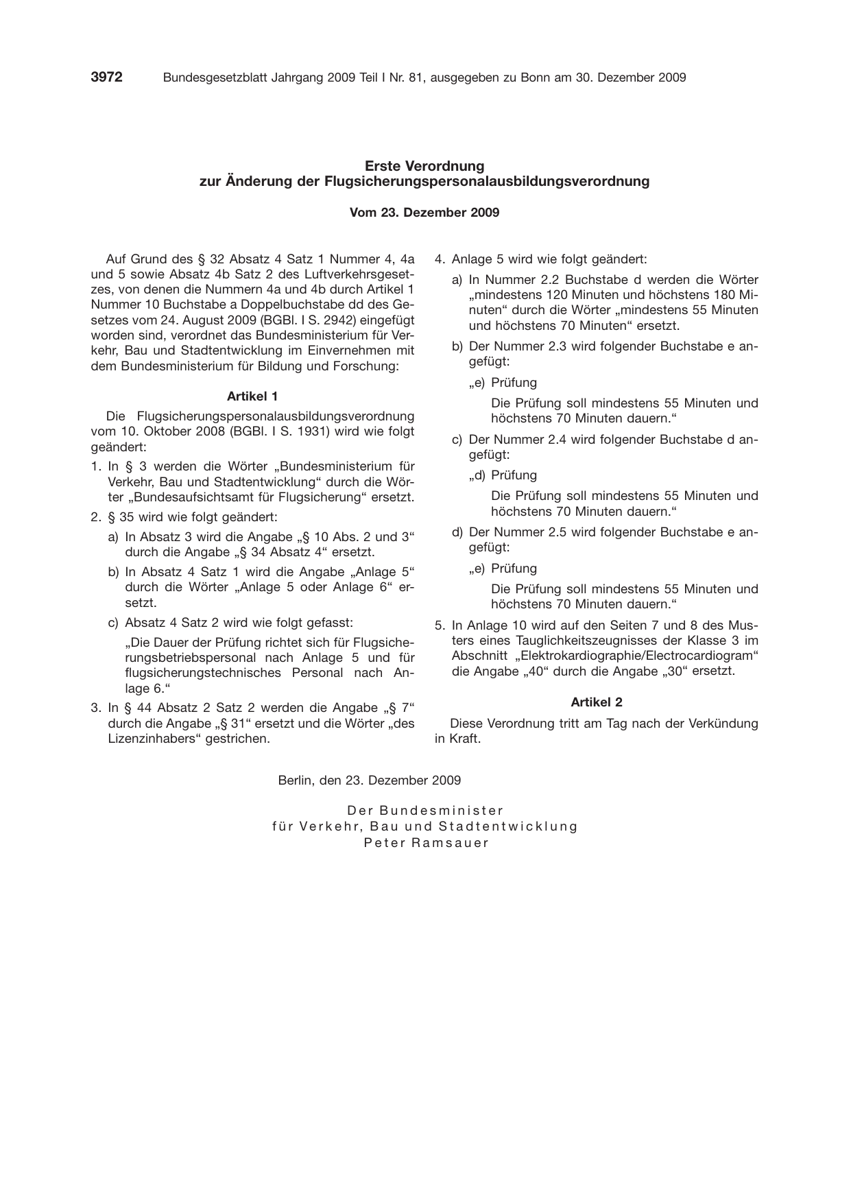 BGBl. 2009, Seite 3972 — Originalseite als Abbildung