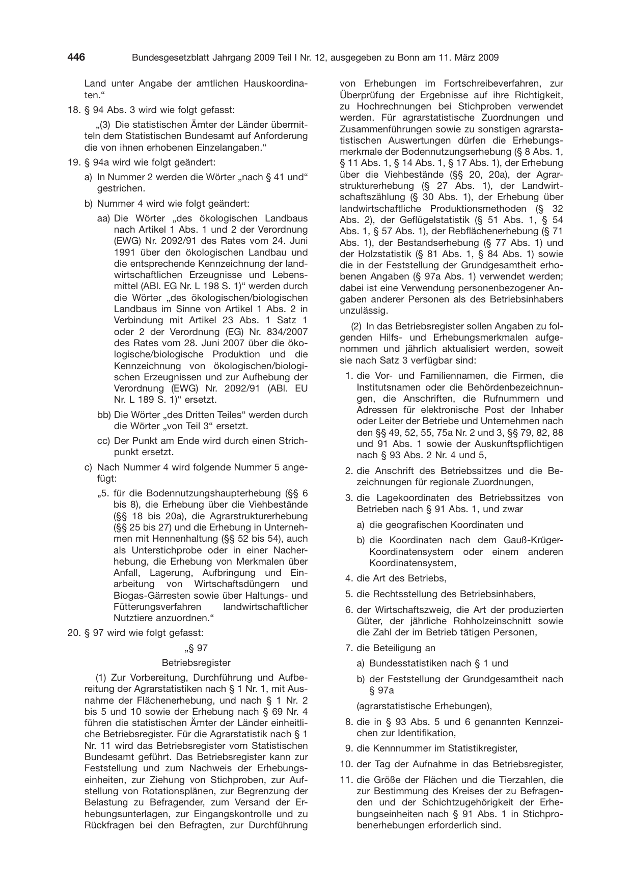 BGBl. 2009, Seite 446 — Originalseite als Abbildung