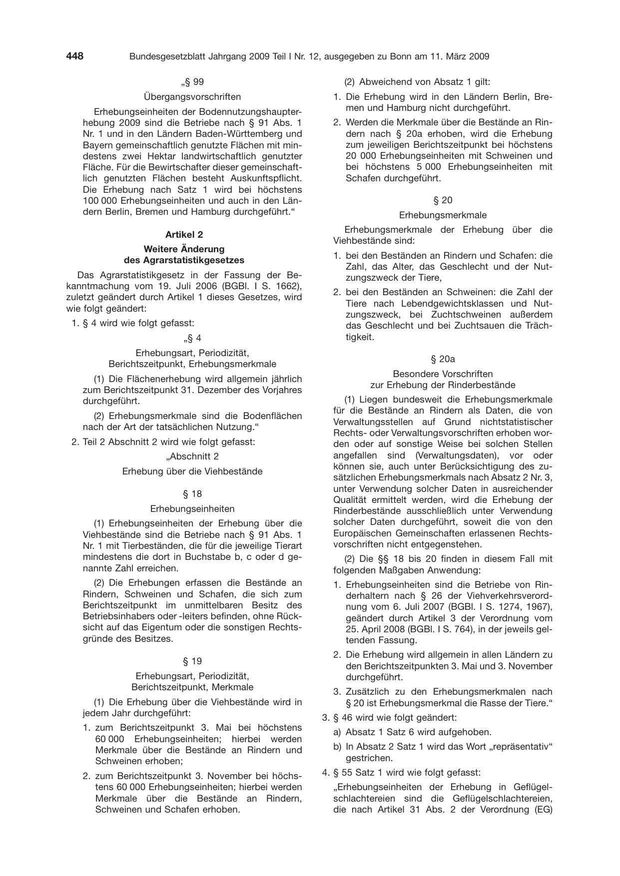 BGBl. 2009, Seite 448 — Originalseite als Abbildung