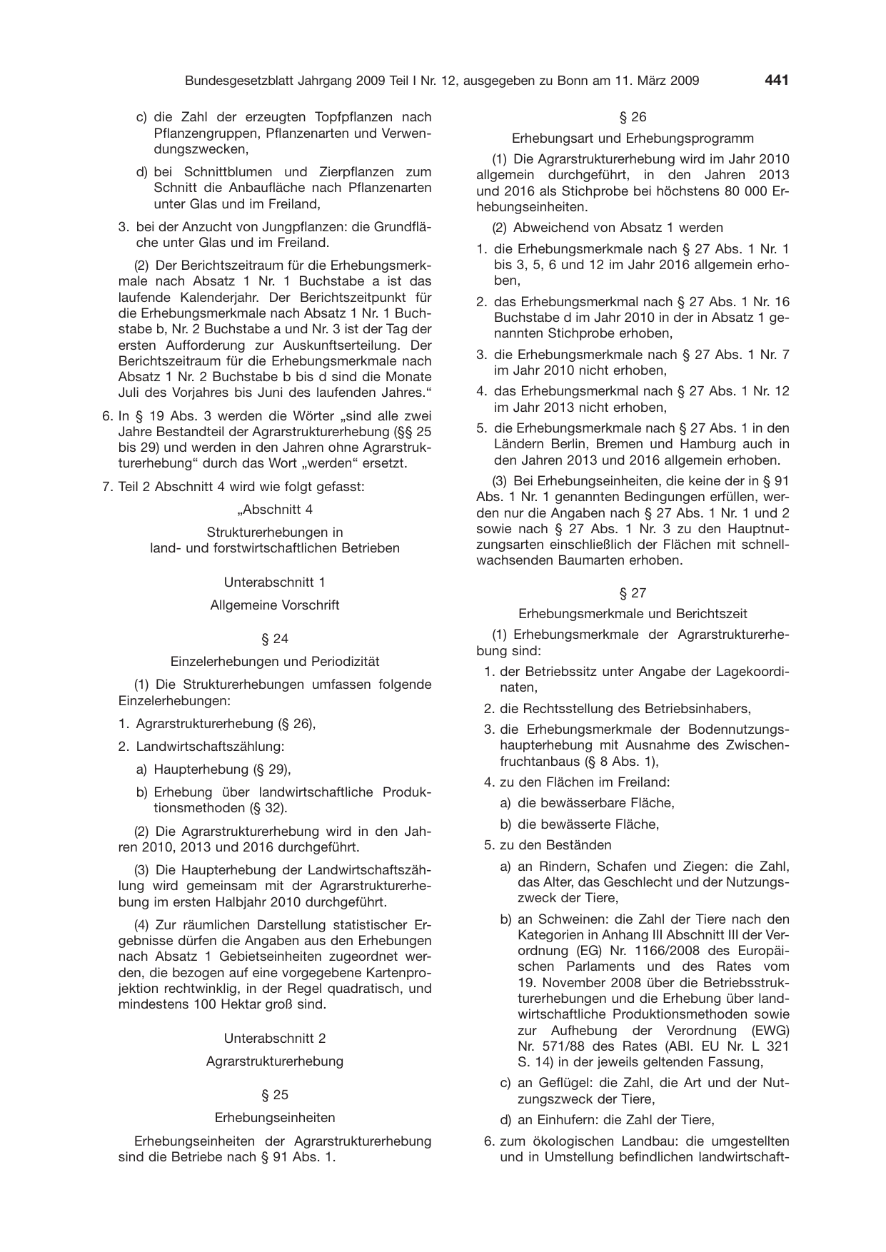 BGBl. 2009, Seite 441 — Originalseite als Abbildung