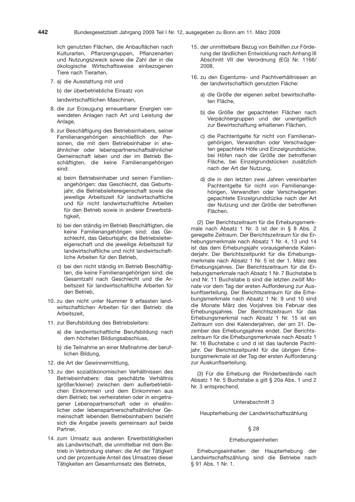BGBl. 2009, Seite 442 — Originalseite als Abbildung