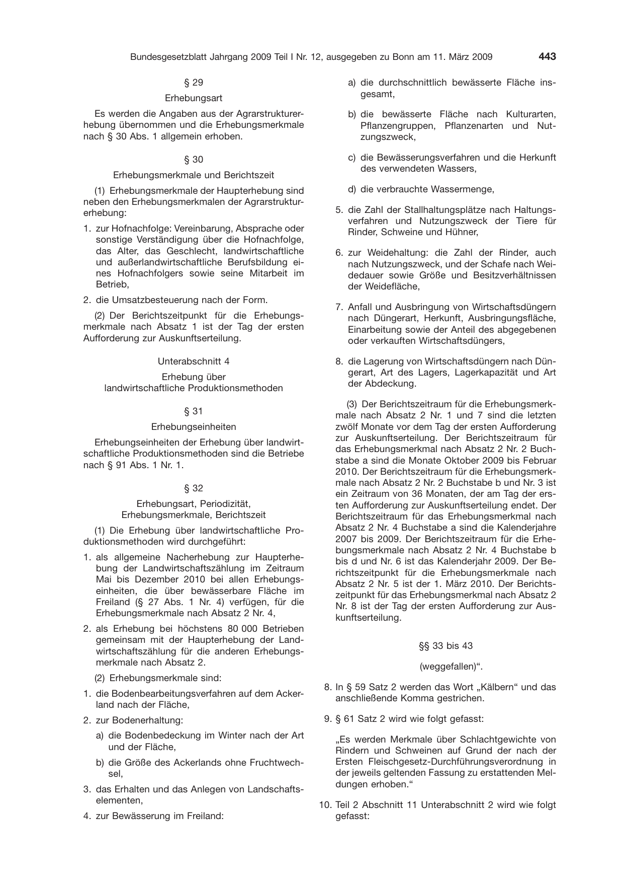 BGBl. 2009, Seite 443 — Originalseite als Abbildung