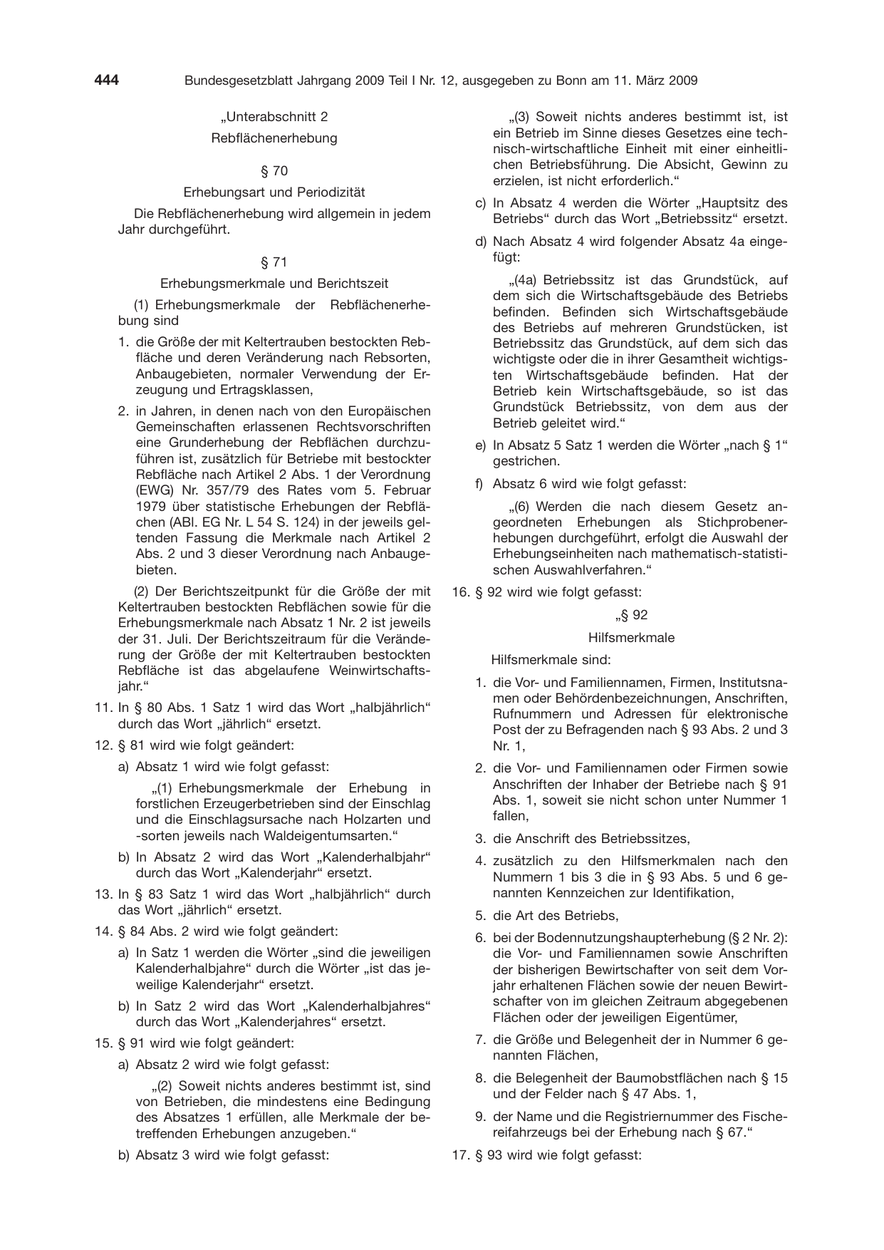 BGBl. 2009, Seite 444 — Originalseite als Abbildung