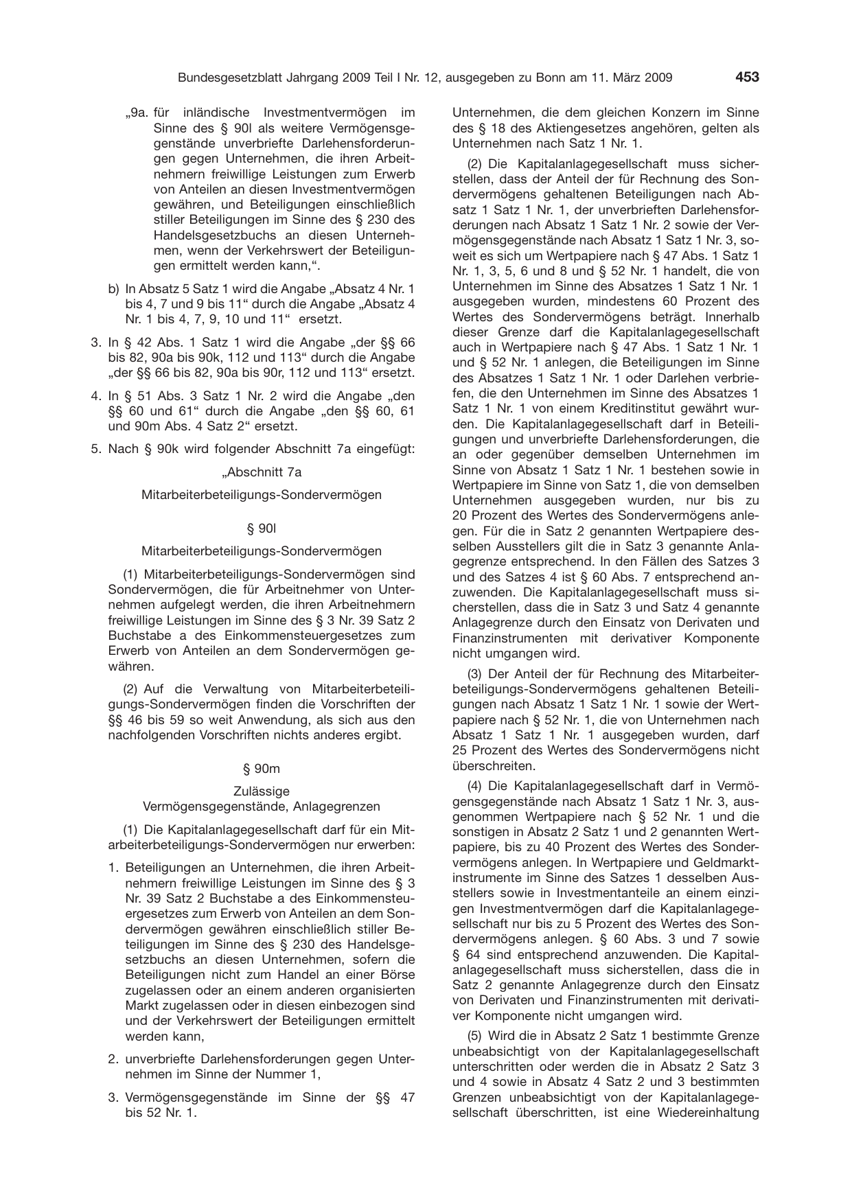 BGBl. 2009, Seite 453 — Originalseite als Abbildung