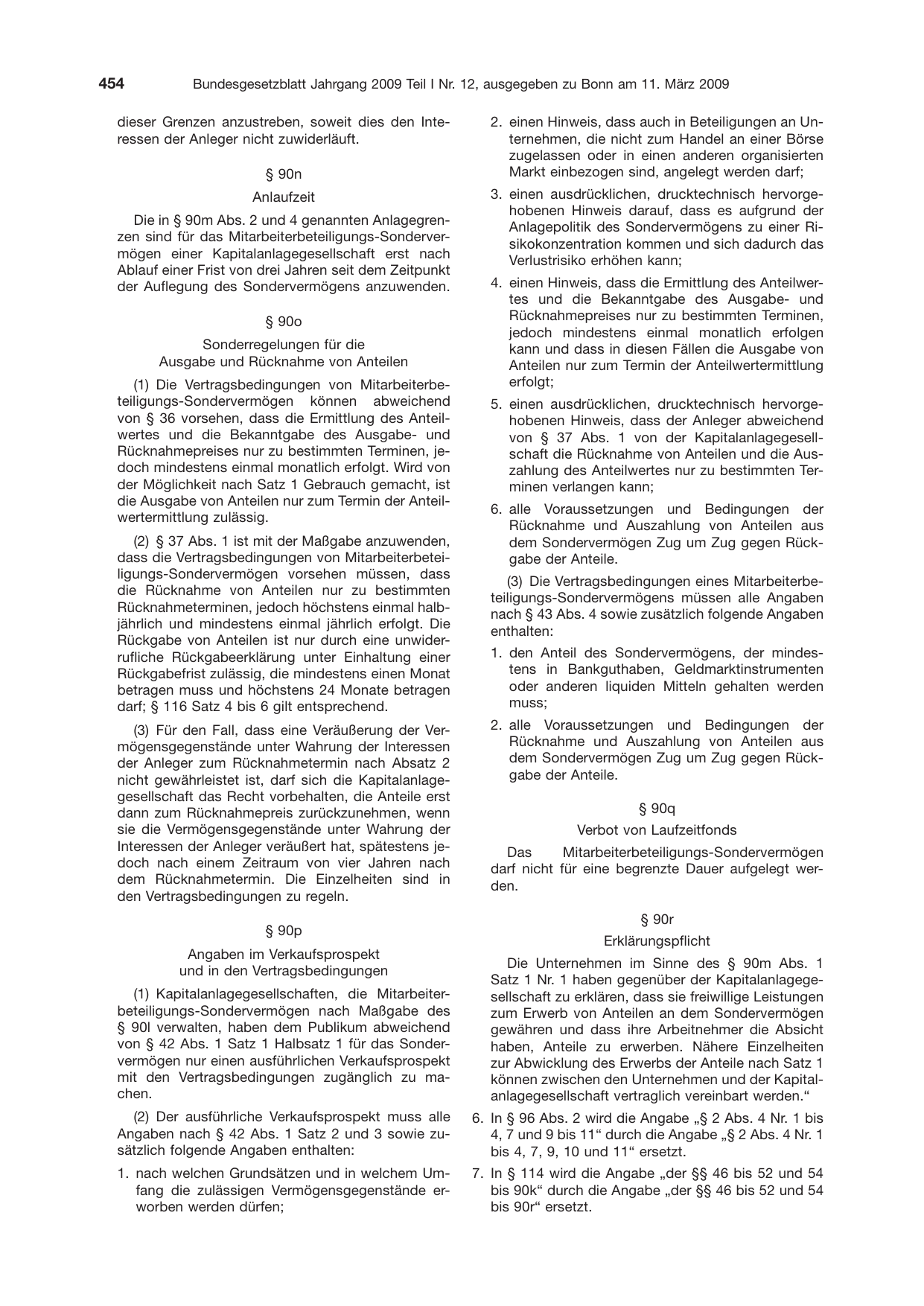 BGBl. 2009, Seite 454 — Originalseite als Abbildung
