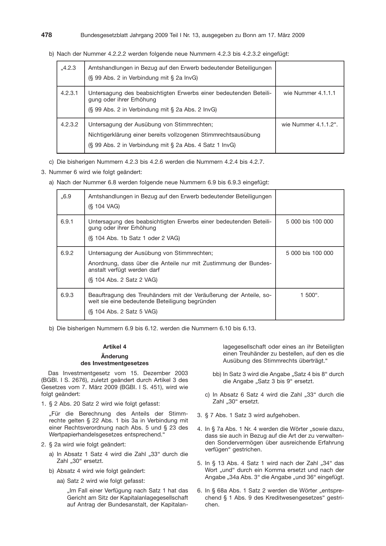 BGBl. 2009, Seite 478 — Originalseite als Abbildung