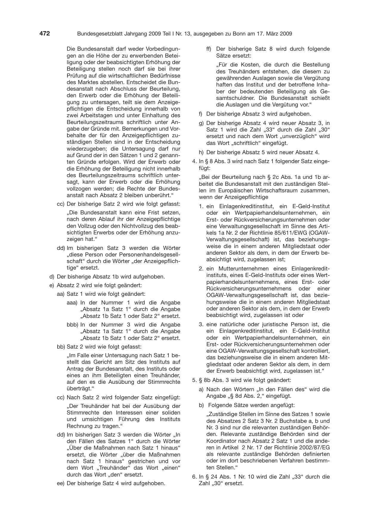 BGBl. 2009, Seite 472 — Originalseite als Abbildung