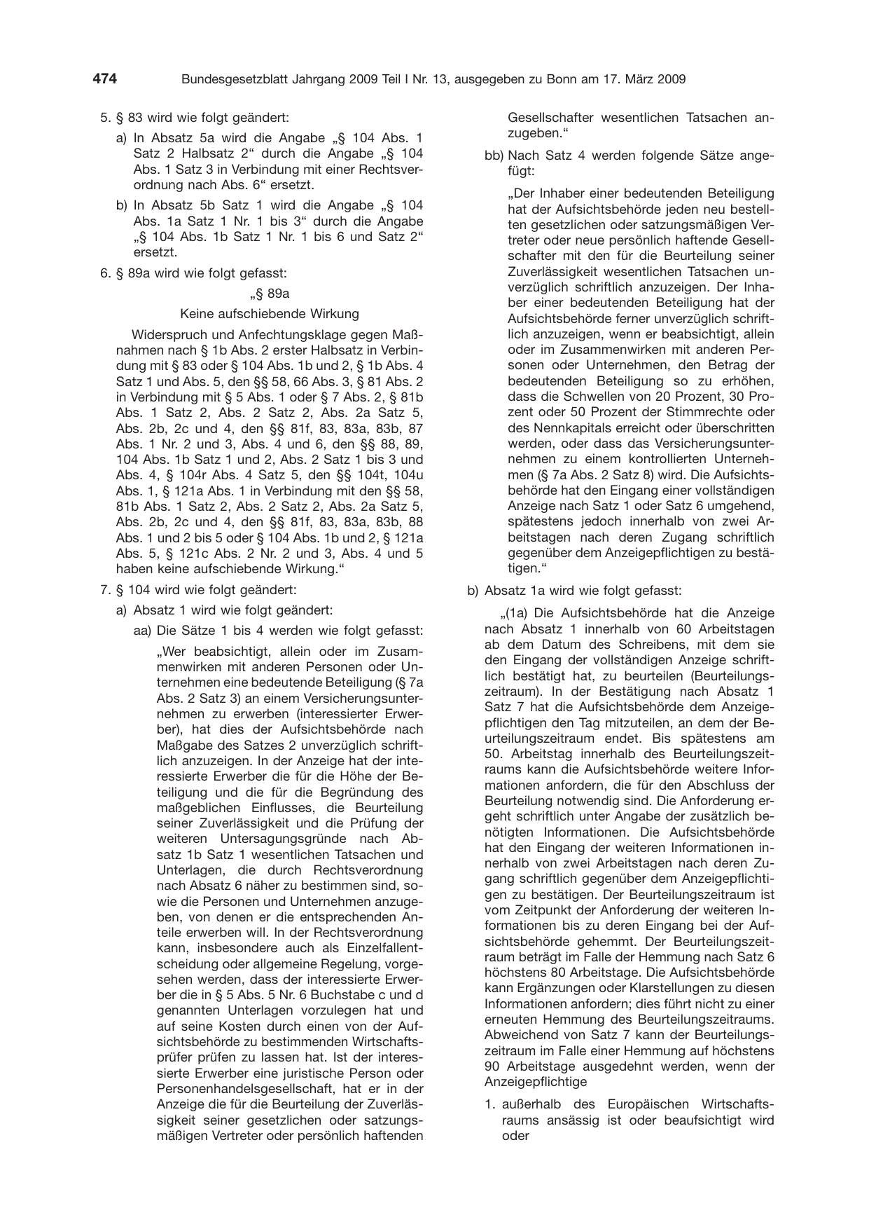BGBl. 2009, Seite 474 — Originalseite als Abbildung