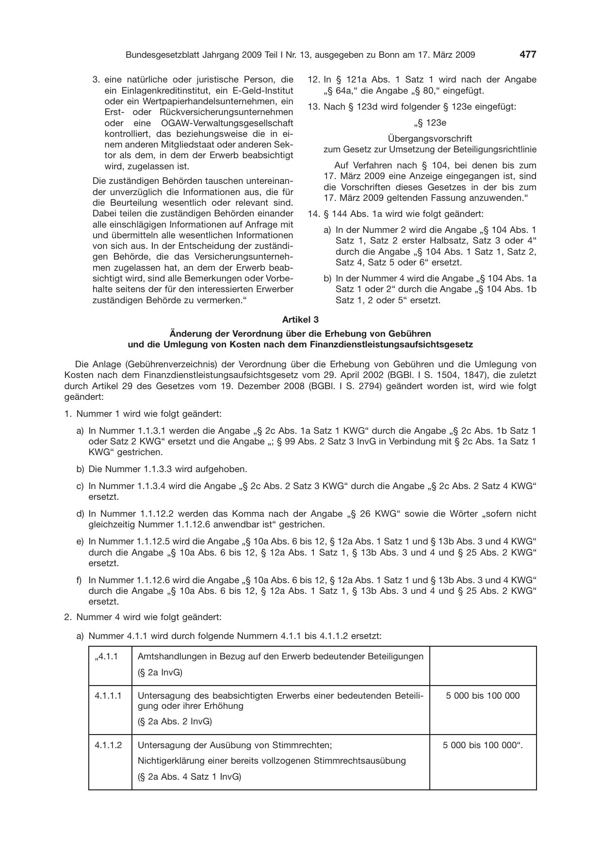 BGBl. 2009, Seite 477 — Originalseite als Abbildung