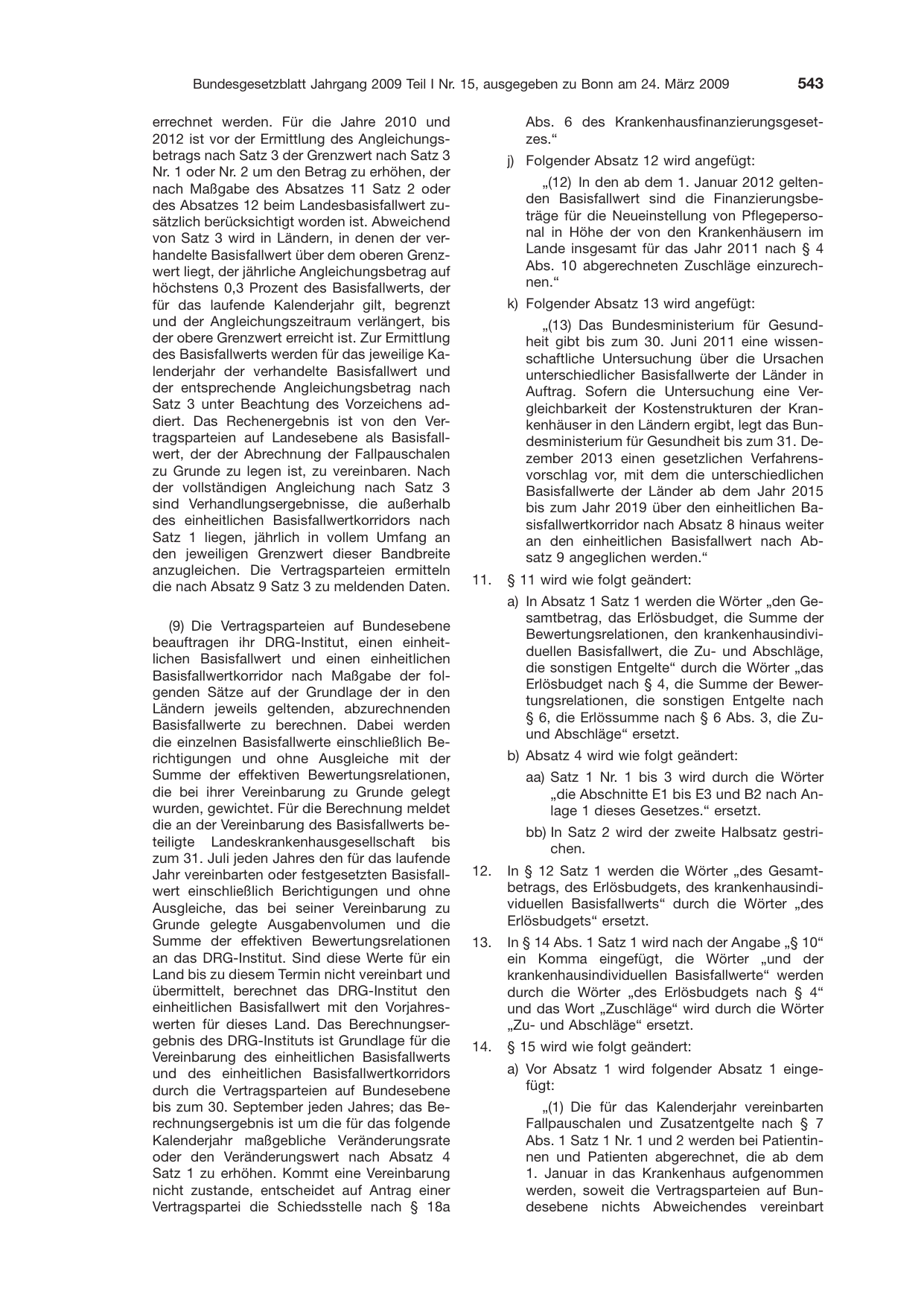 BGBl. 2009, Seite 543 — Originalseite als Abbildung