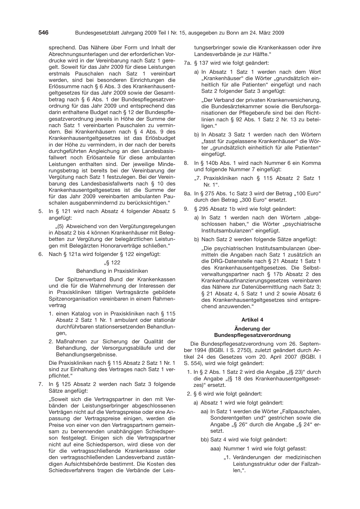 BGBl. 2009, Seite 546 — Originalseite als Abbildung