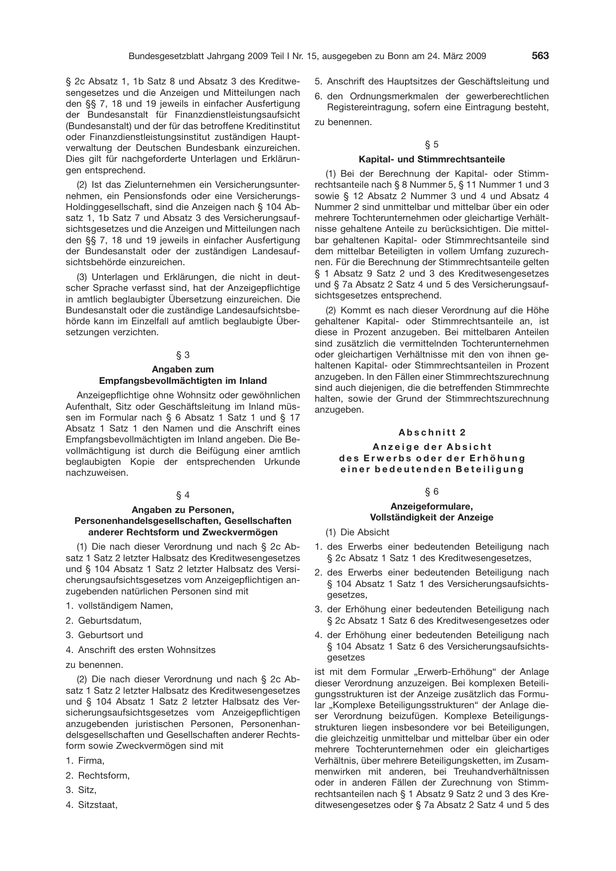 BGBl. 2009, Seite 563 — Originalseite als Abbildung