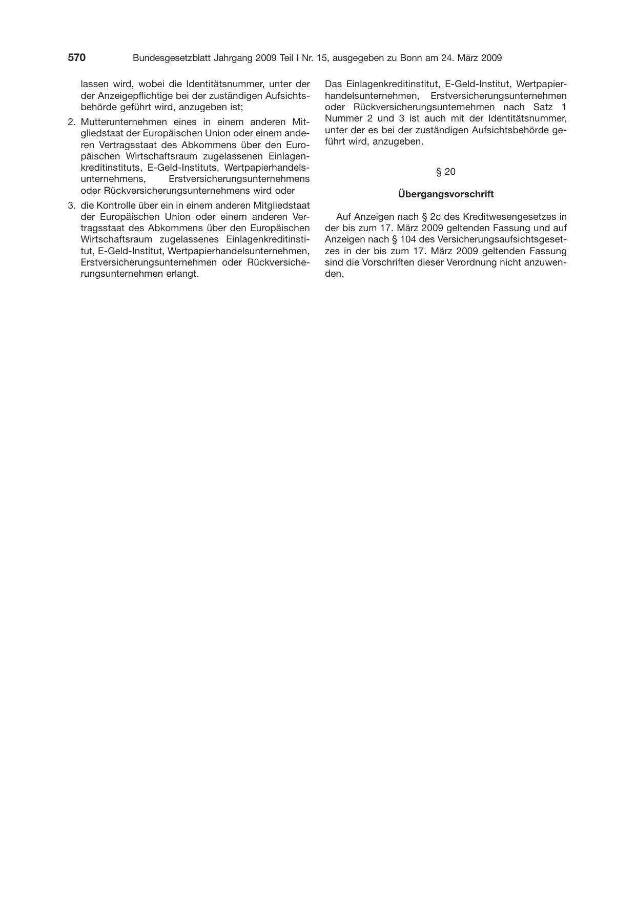 BGBl. 2009, Seite 570 — Originalseite als Abbildung