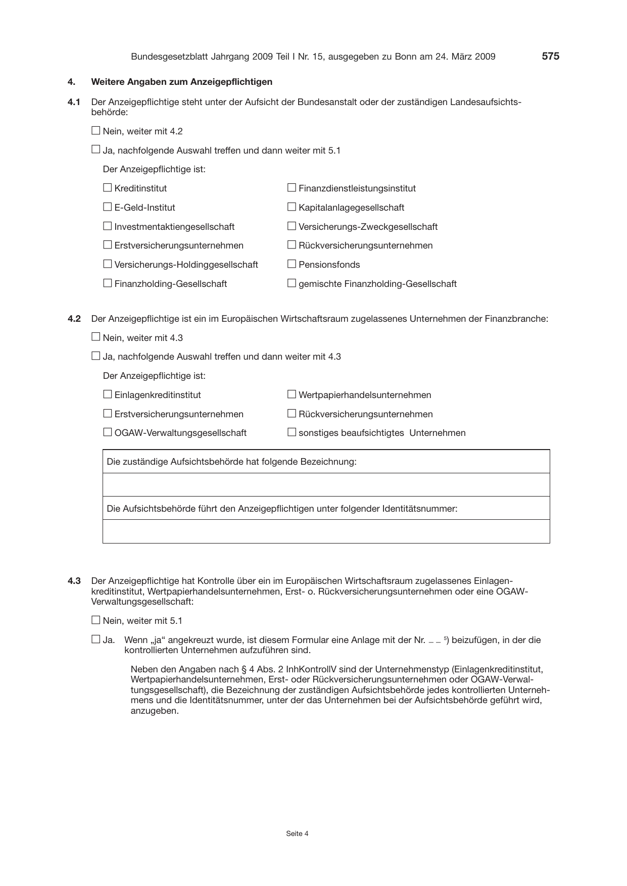 BGBl. 2009, Seite 575 — Originalseite als Abbildung