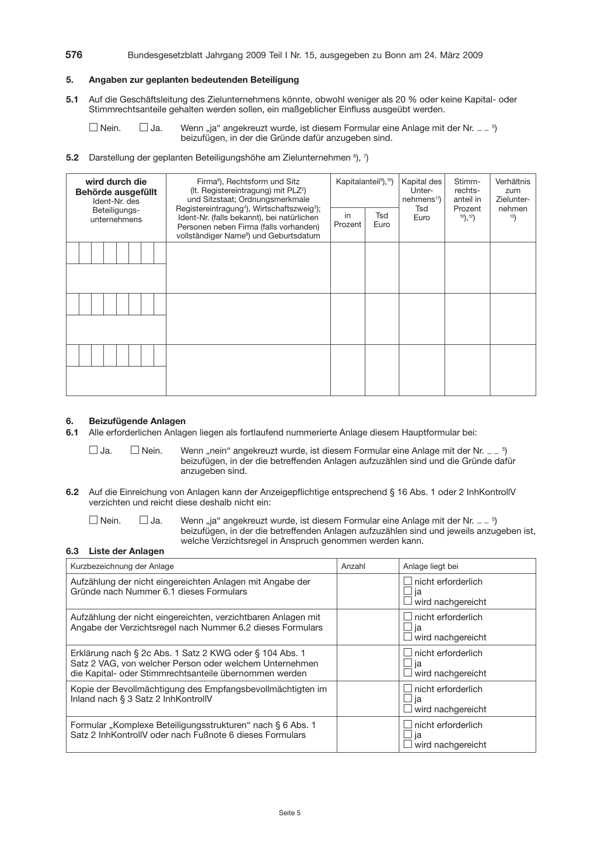 BGBl. 2009, Seite 576 — Originalseite als Abbildung