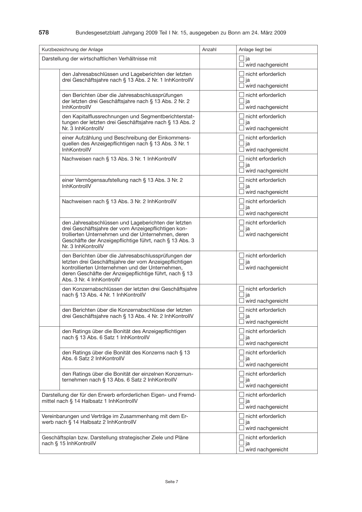 BGBl. 2009, Seite 578 — Originalseite als Abbildung