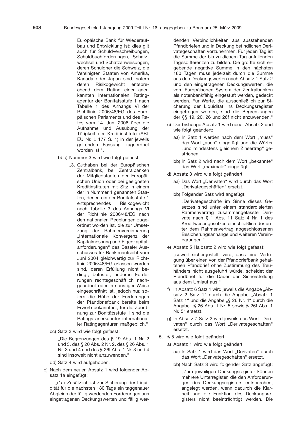 BGBl. 2009, Seite 608 — Originalseite als Abbildung