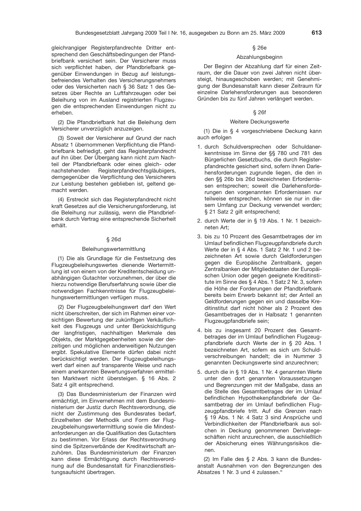 BGBl. 2009, Seite 613 — Originalseite als Abbildung