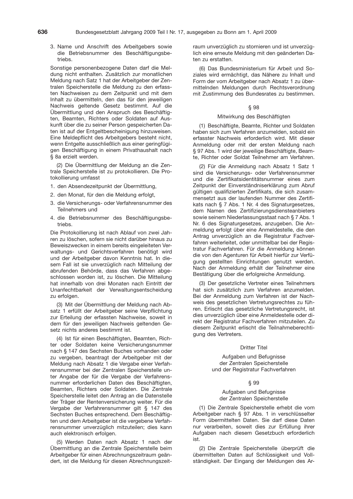 BGBl. 2009, Seite 636 — Originalseite als Abbildung