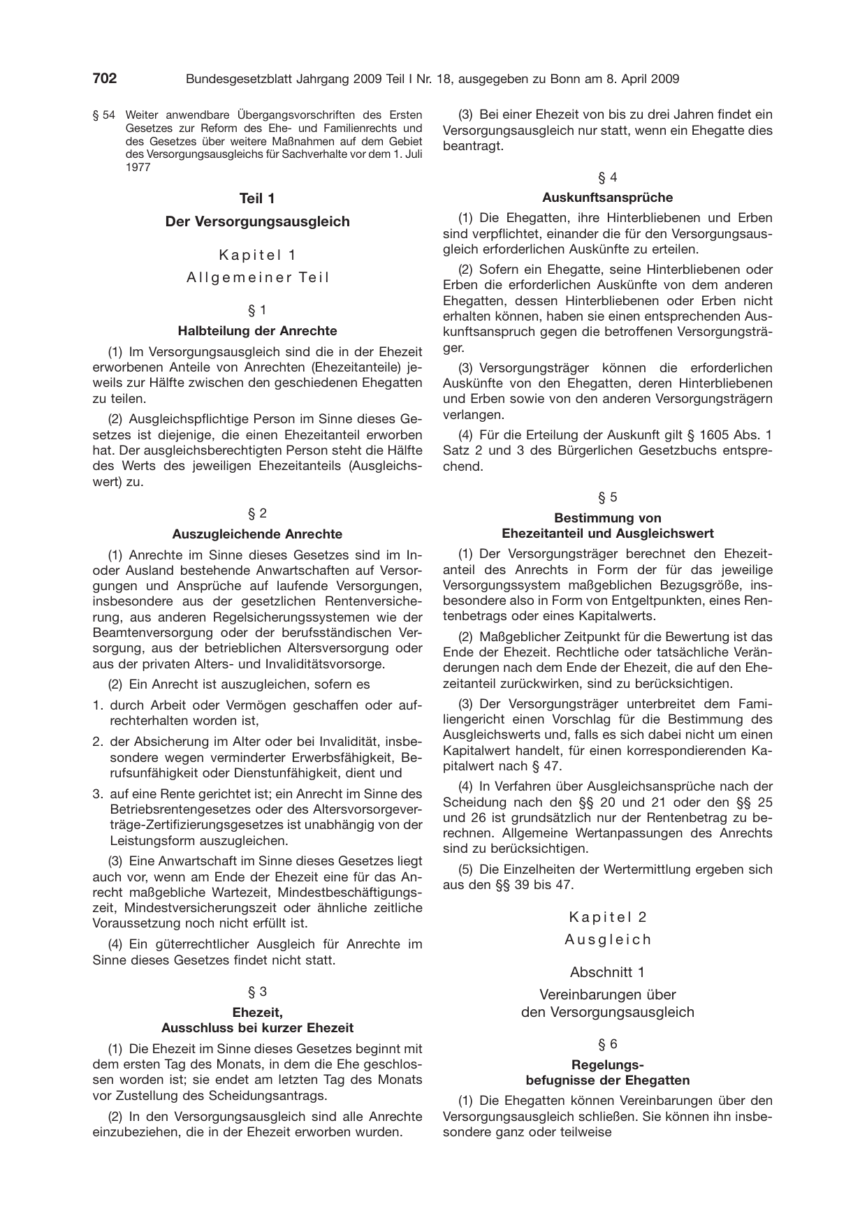 BGBl. 2009, Seite 702 — Originalseite als Abbildung