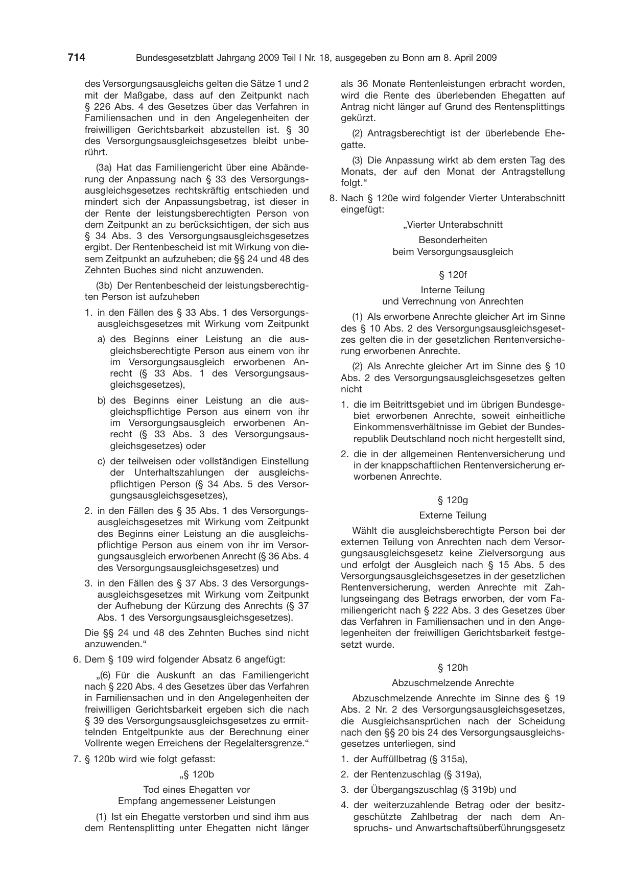 BGBl. 2009, Seite 714 — Originalseite als Abbildung