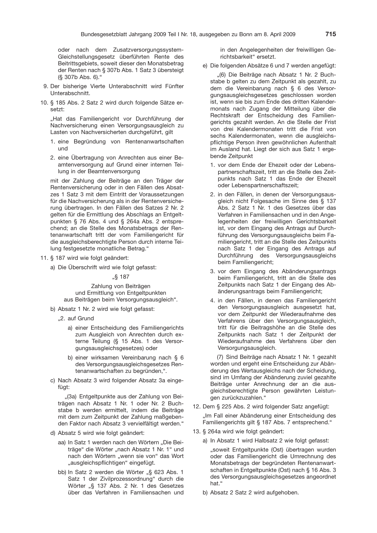 BGBl. 2009, Seite 715 — Originalseite als Abbildung