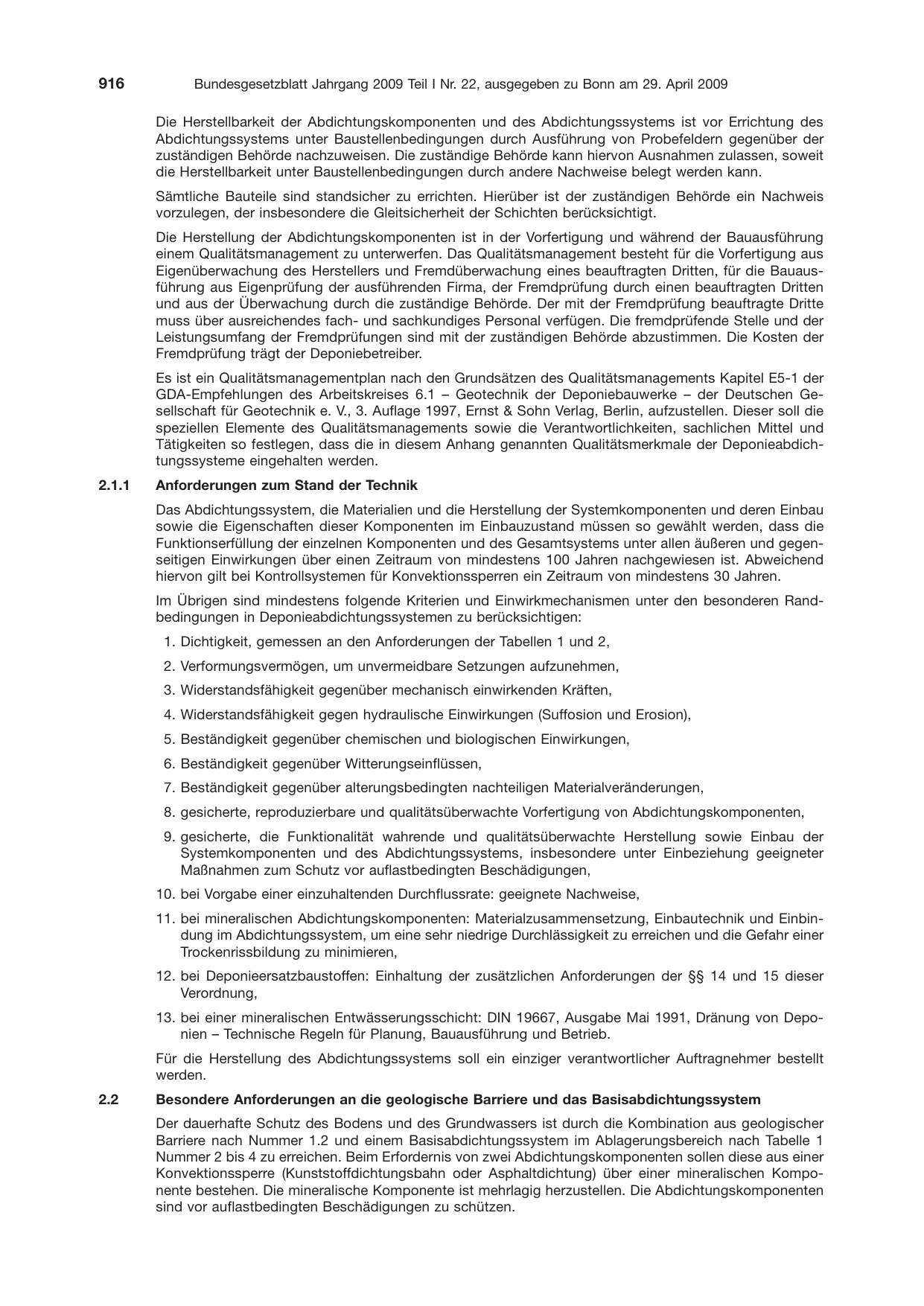 BGBl. 2009, Seite 916 — Originalseite als Abbildung