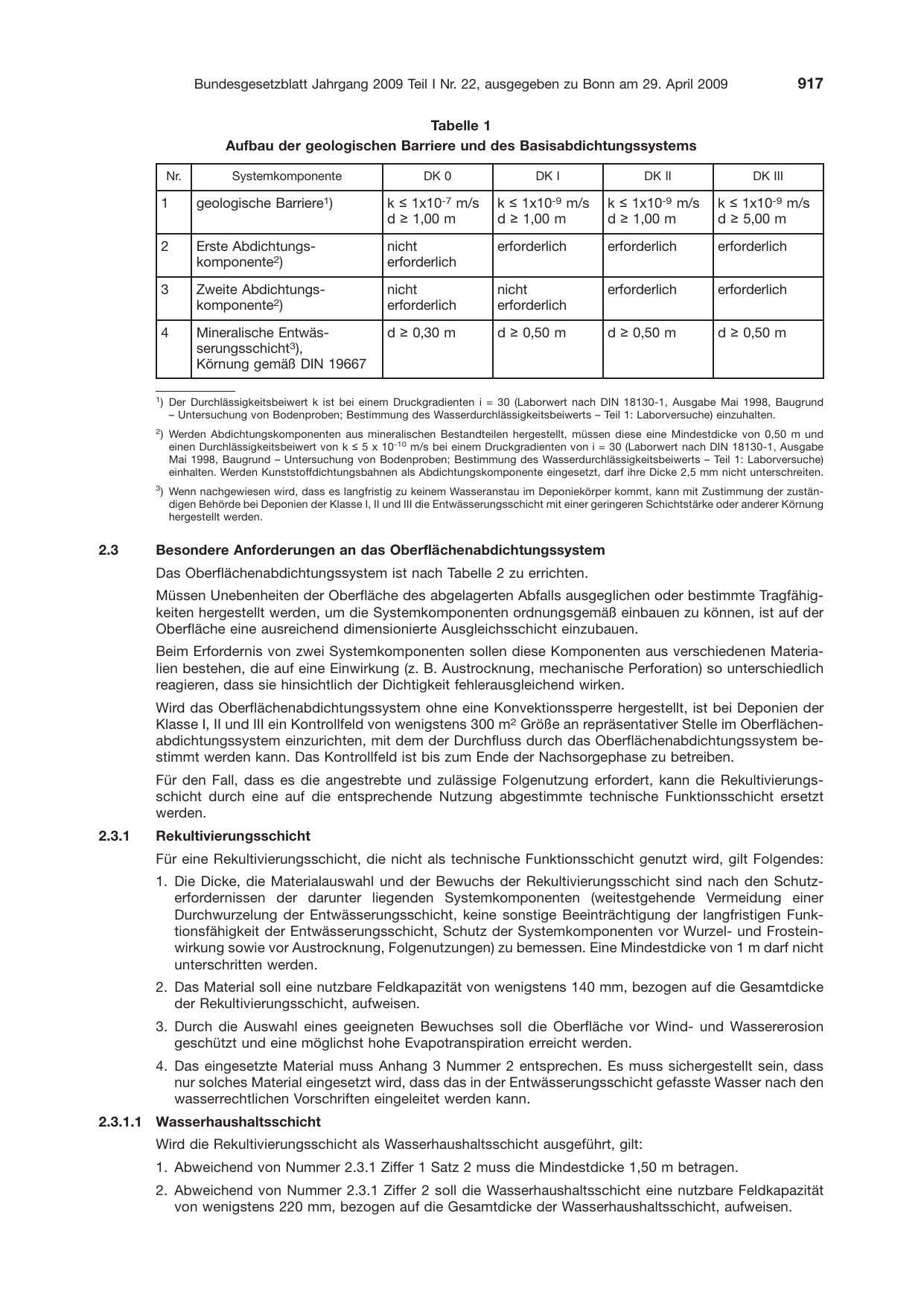 BGBl. 2009, Seite 917 — Originalseite als Abbildung