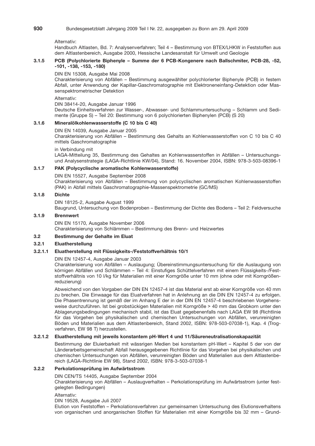 BGBl. 2009, Seite 930 — Originalseite als Abbildung