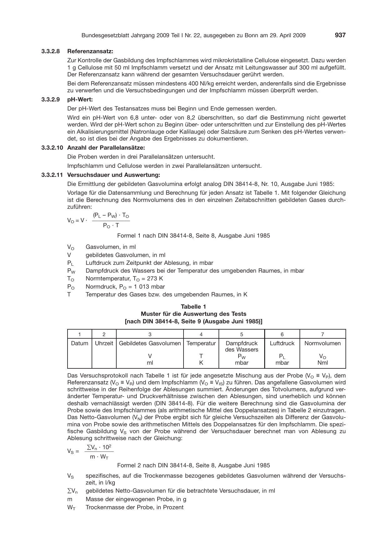BGBl. 2009, Seite 937 — Originalseite als Abbildung