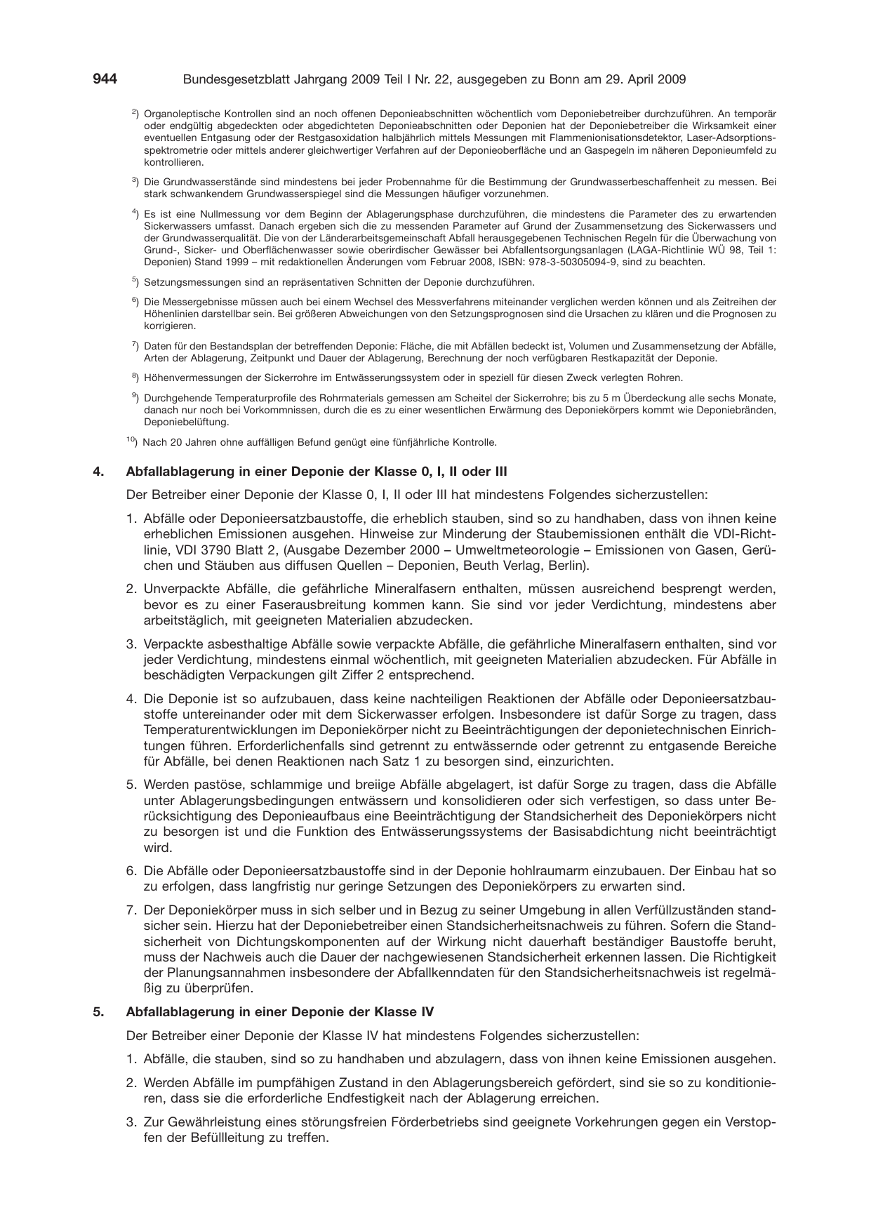 BGBl. 2009, Seite 944 — Originalseite als Abbildung