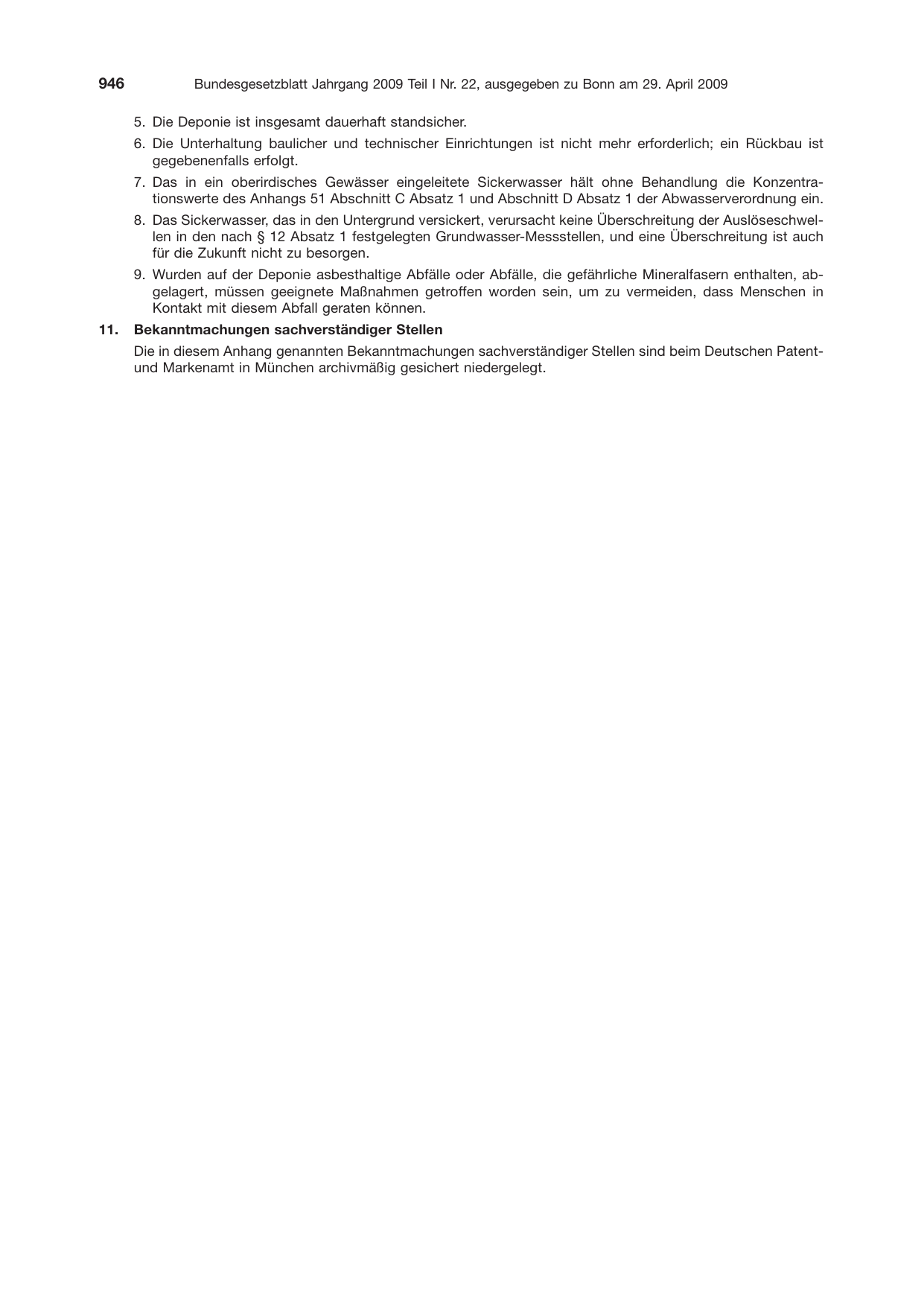 BGBl. 2009, Seite 946 — Originalseite als Abbildung