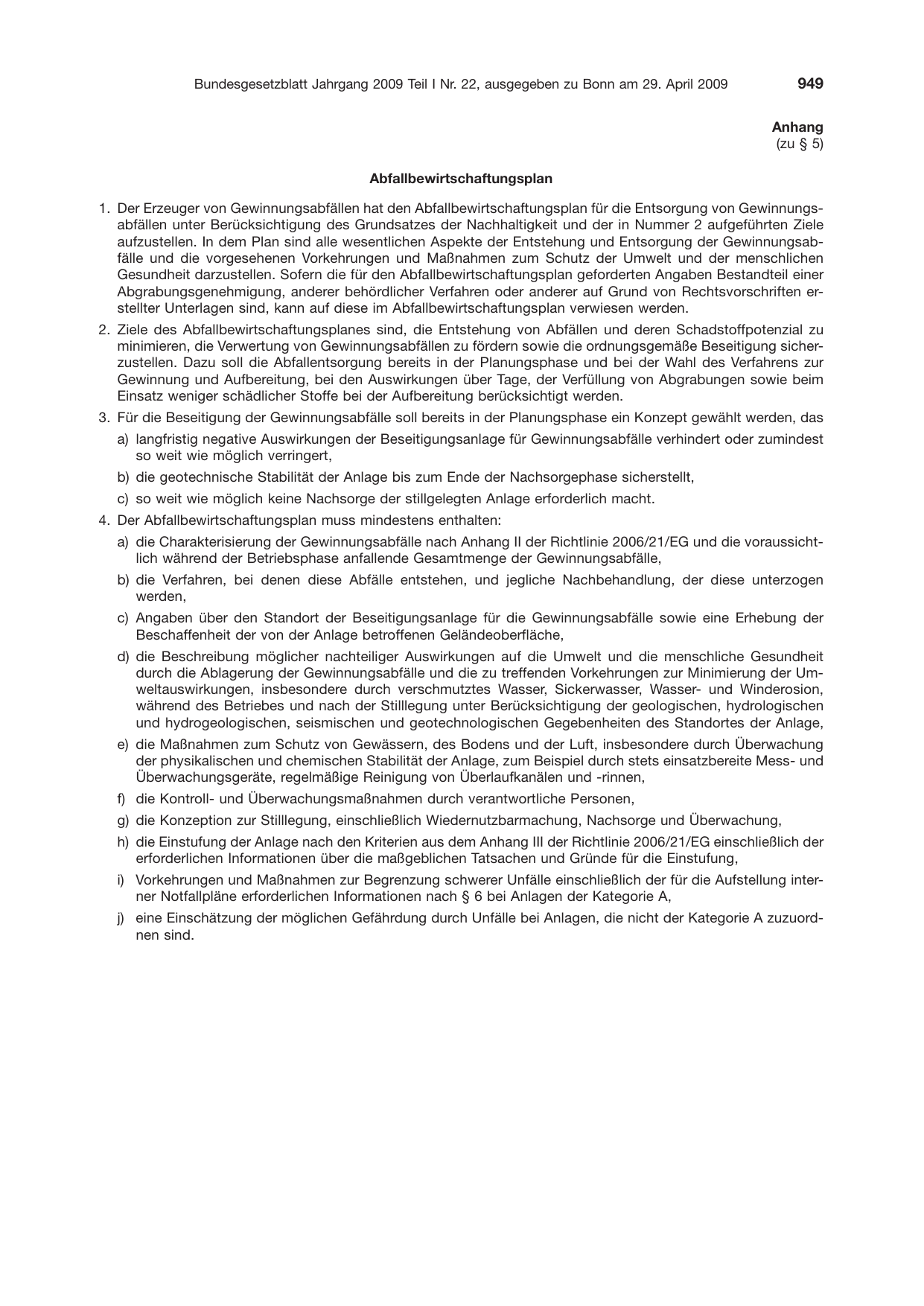 BGBl. 2009, Seite 949 — Originalseite als Abbildung