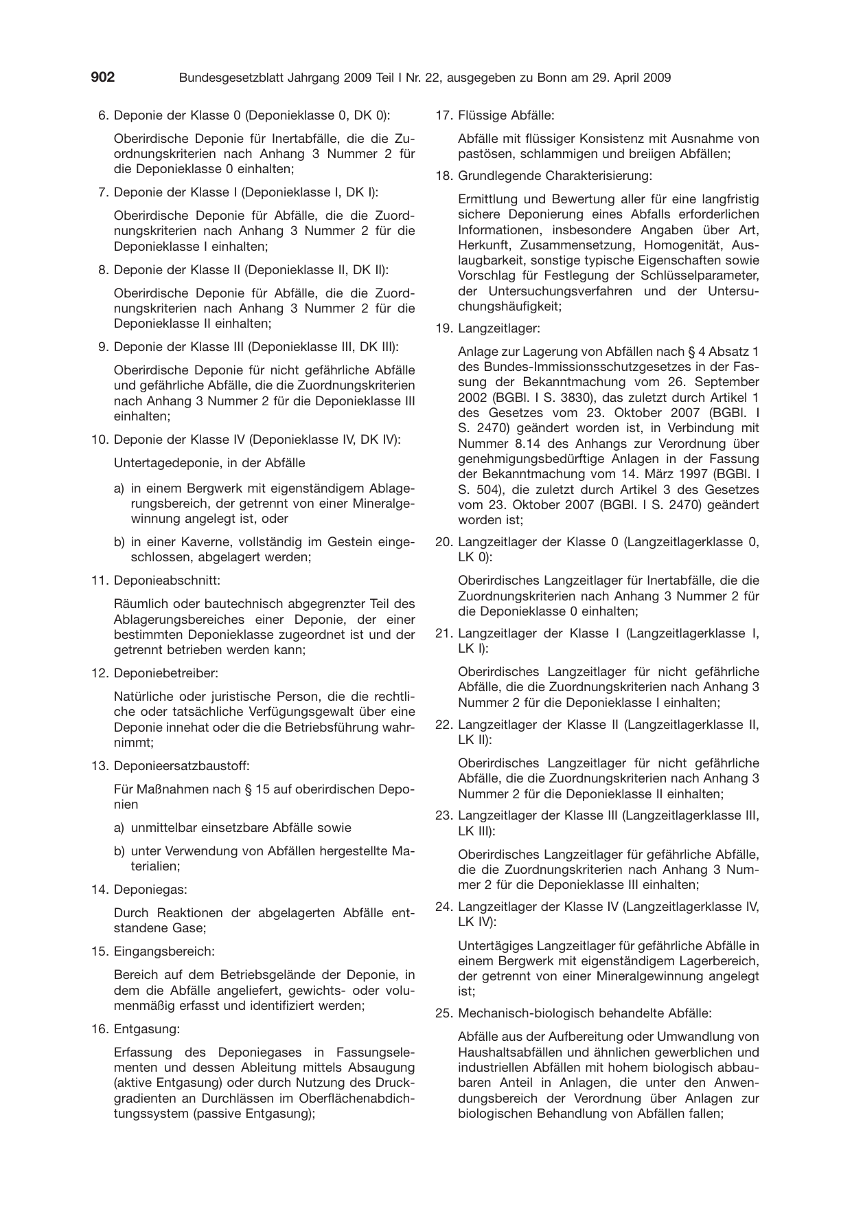 BGBl. 2009, Seite 902 — Originalseite als Abbildung