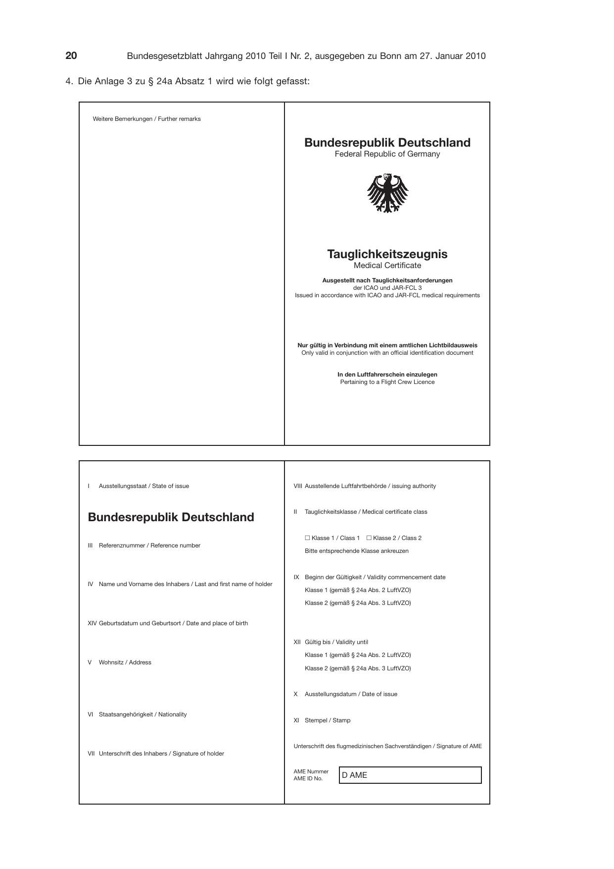 BGBl. 2010, Seite 20 — Originalseite als Abbildung