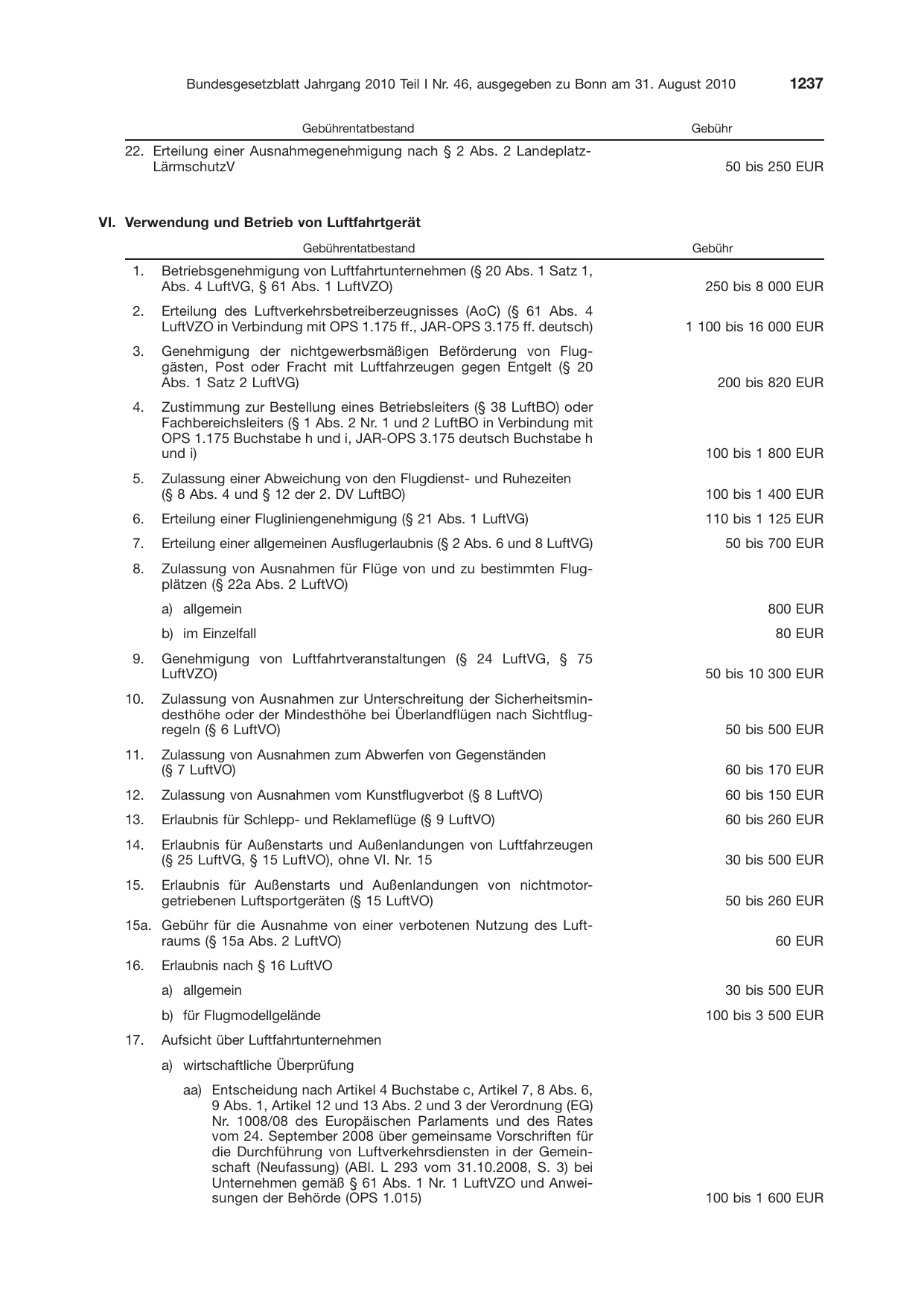 BGBl. 2010, Seite 1237 — Originalseite als Abbildung